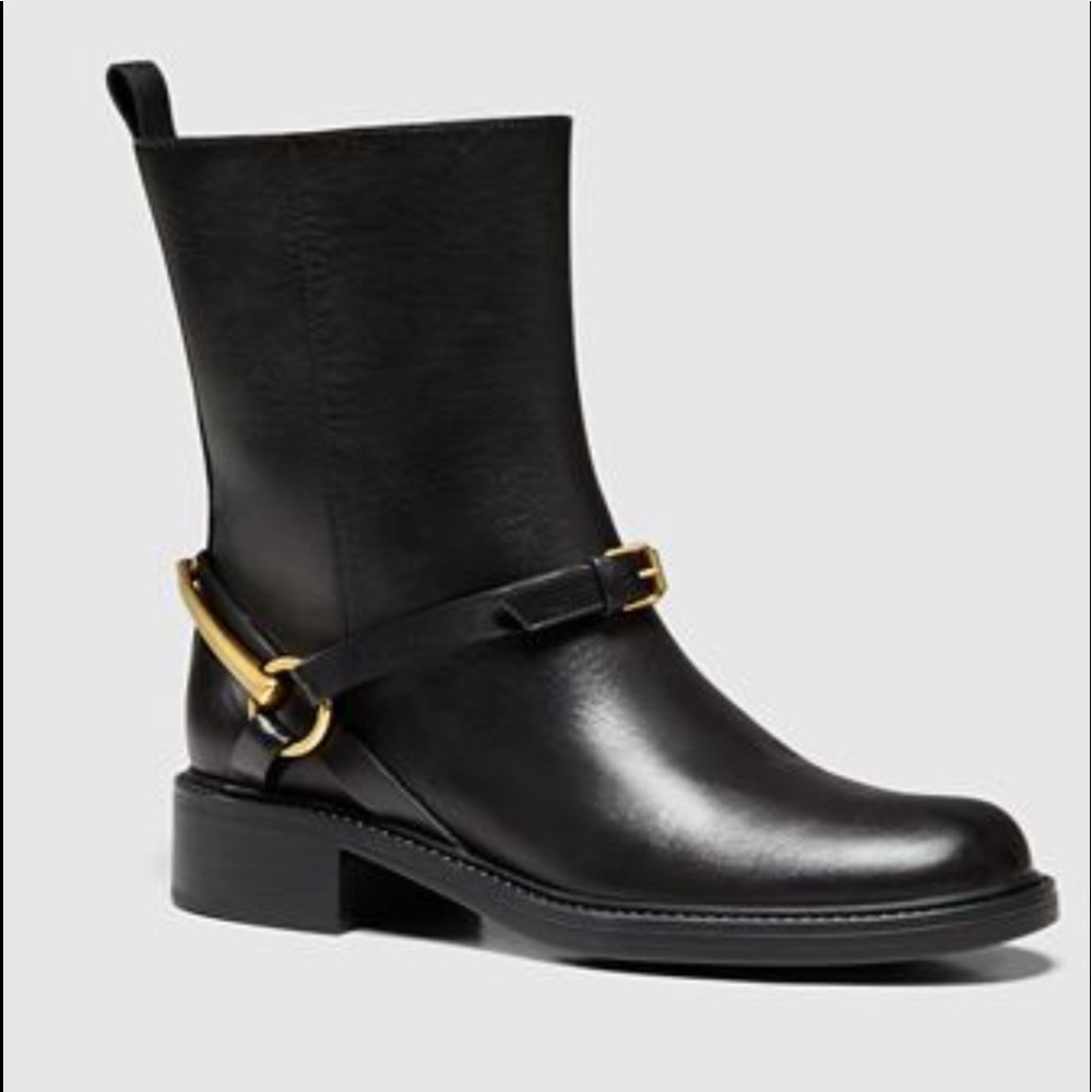 GUCCI Black Leather Horsebit Ankle Boots size 40